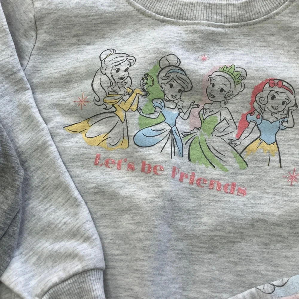 Disney Gray Princess Sweatshirt set &‎ Mickey and Minnie PJ set size 4